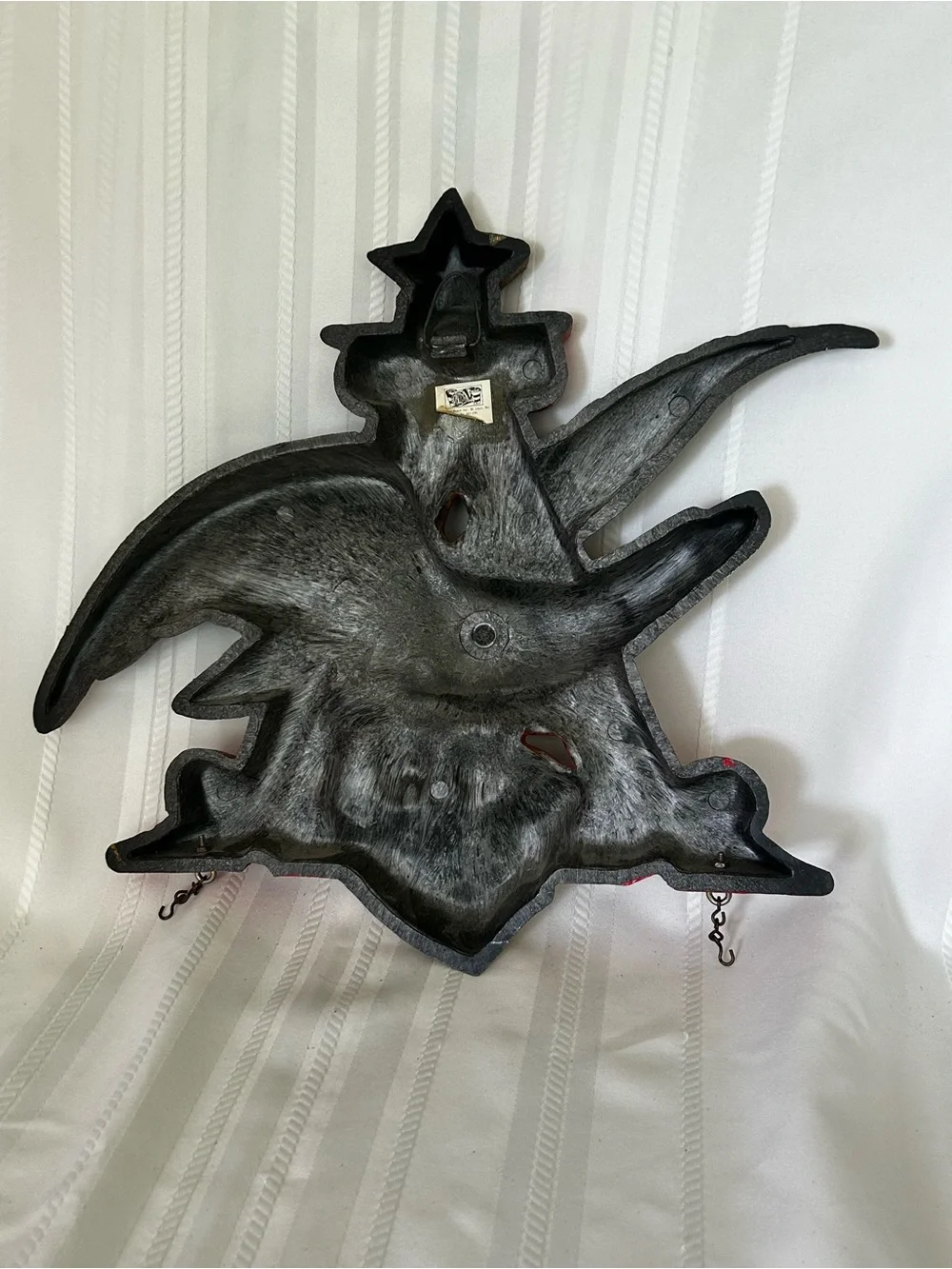 Vintage Angeiser-Bush Patriotic Eagle Wall Plaque Red Gold Brown Star Decor